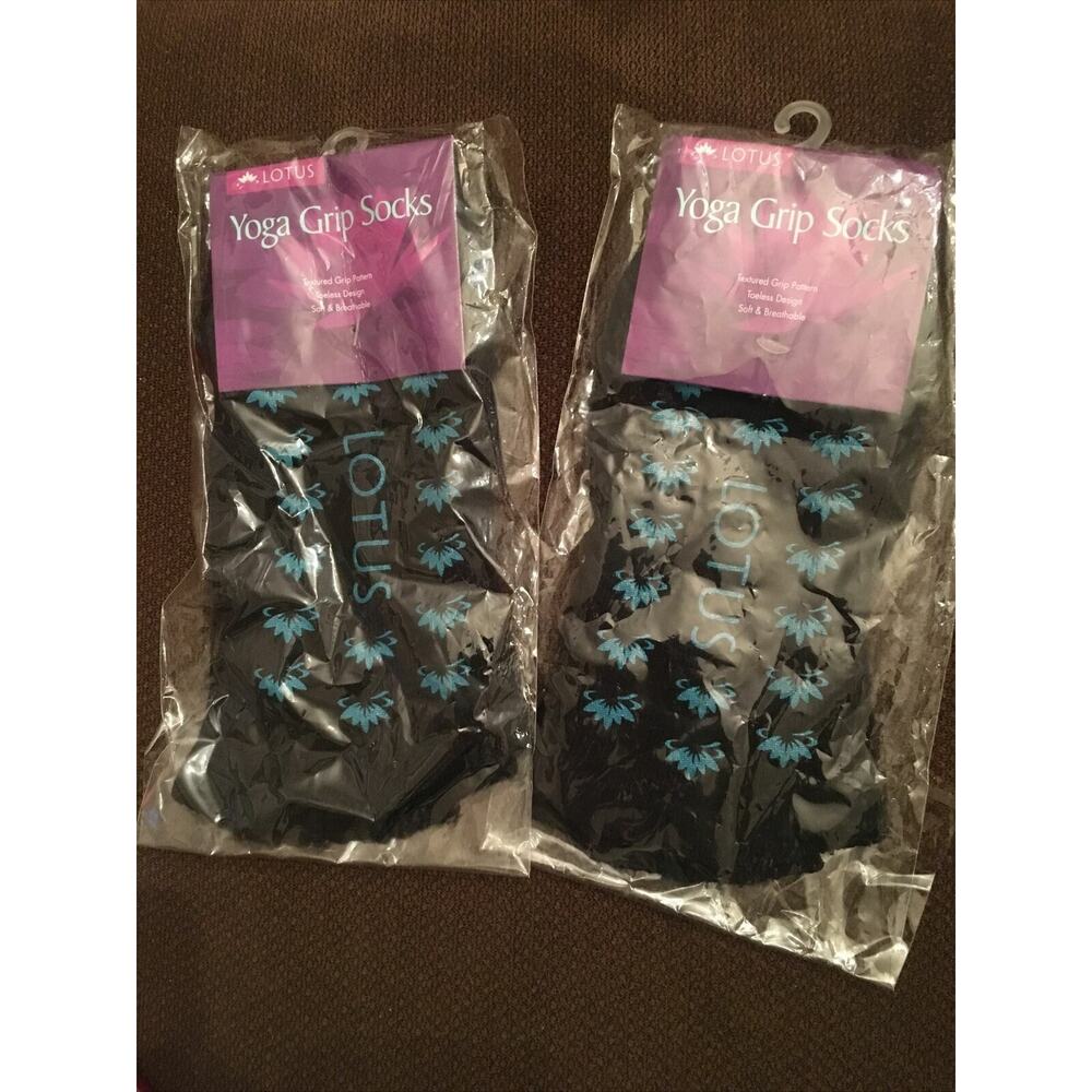 LOTUS Yoga Grip Socks for Women Non Slip, Toeless Non Skid, LYSK14, NEW 2 Pack!